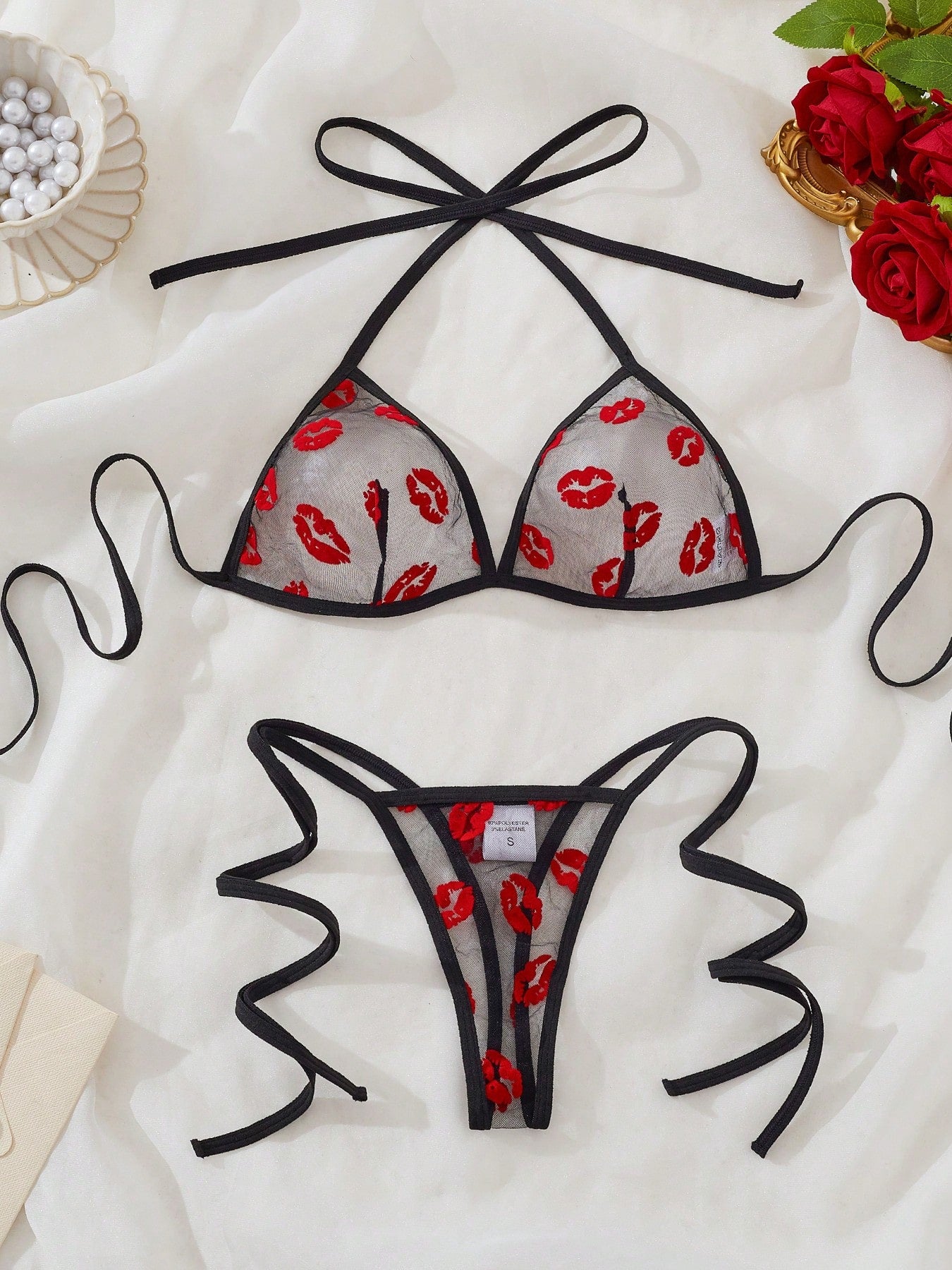 Women’s Lip Print Pattern Outfit Set