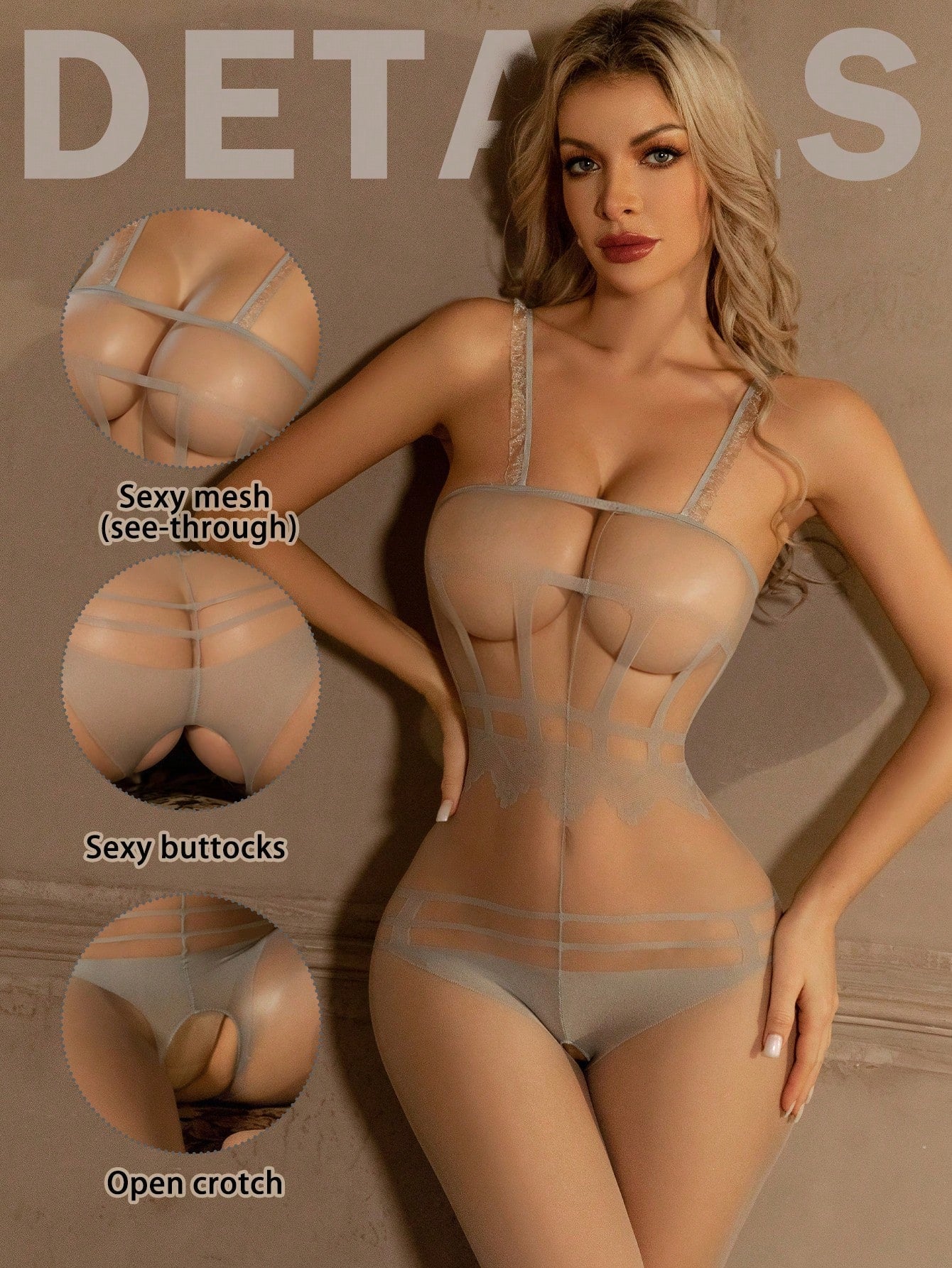 Lace Temptation One-Piece Mesh Fishnet Bodystocking