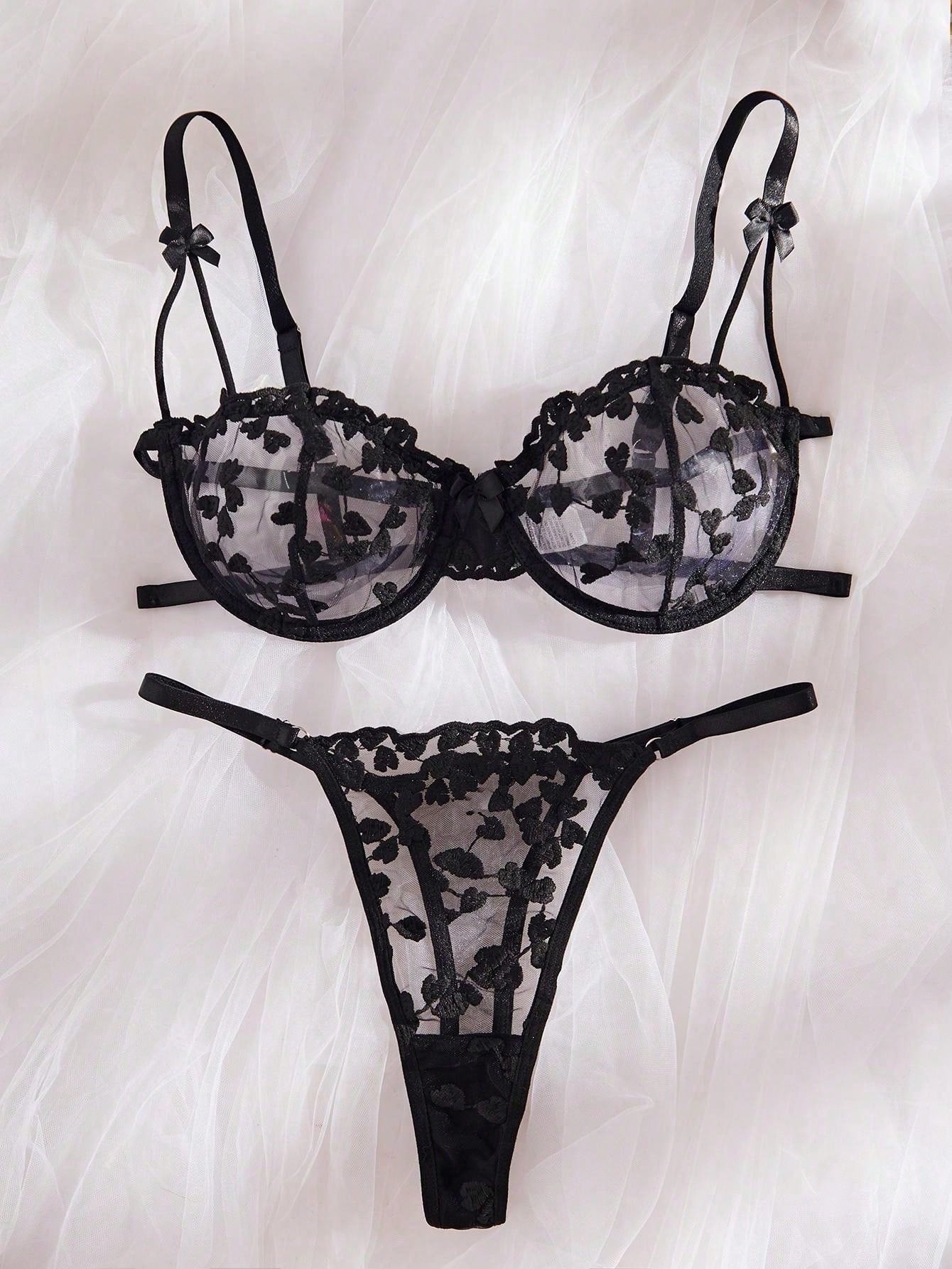 Women’s 2pcs Bow Embroidered Outfit Set