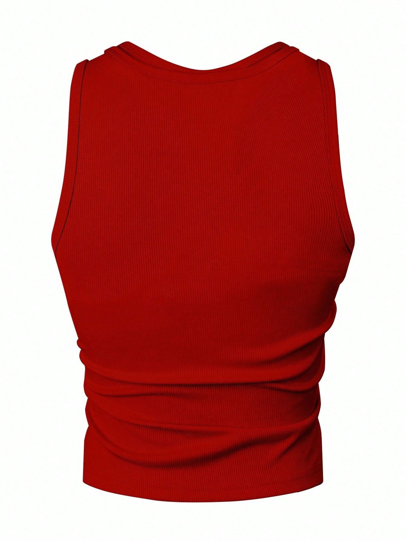 Men's Solid Color Cutout Round Neck Slim Fit Tank Top