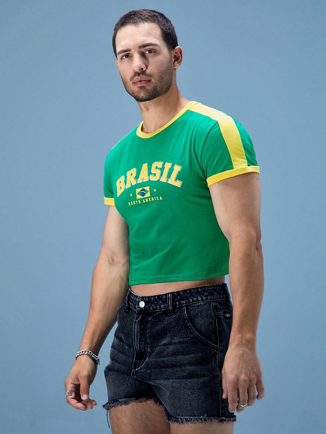 Men's Slogan Print Round Neck Short Sleeve Casual T-Shirt