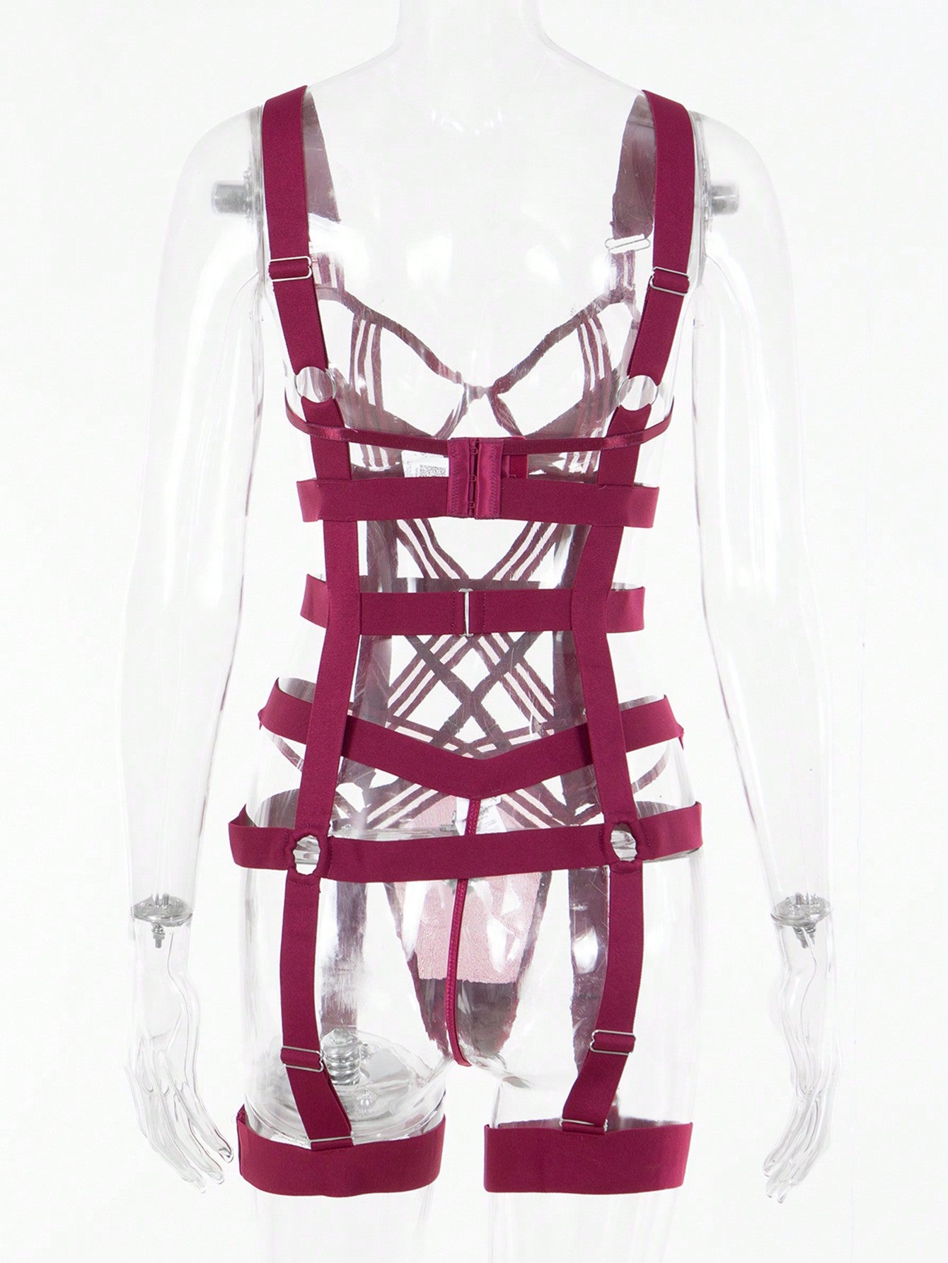 Ring Linked Underwire Lingerie Set with Leg Ring