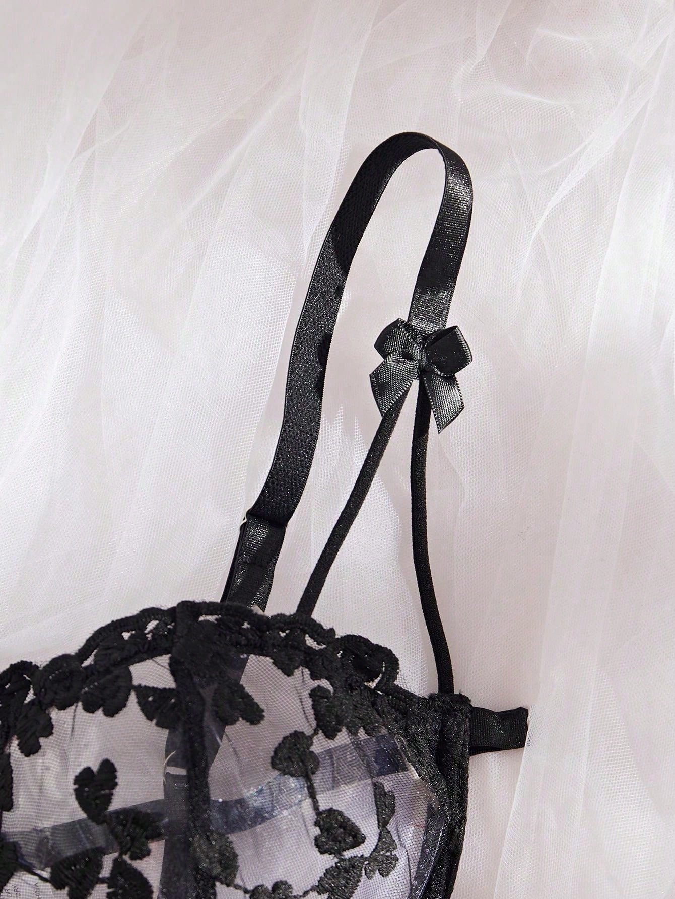 Women’s 2pcs Bow Embroidered Outfit Set