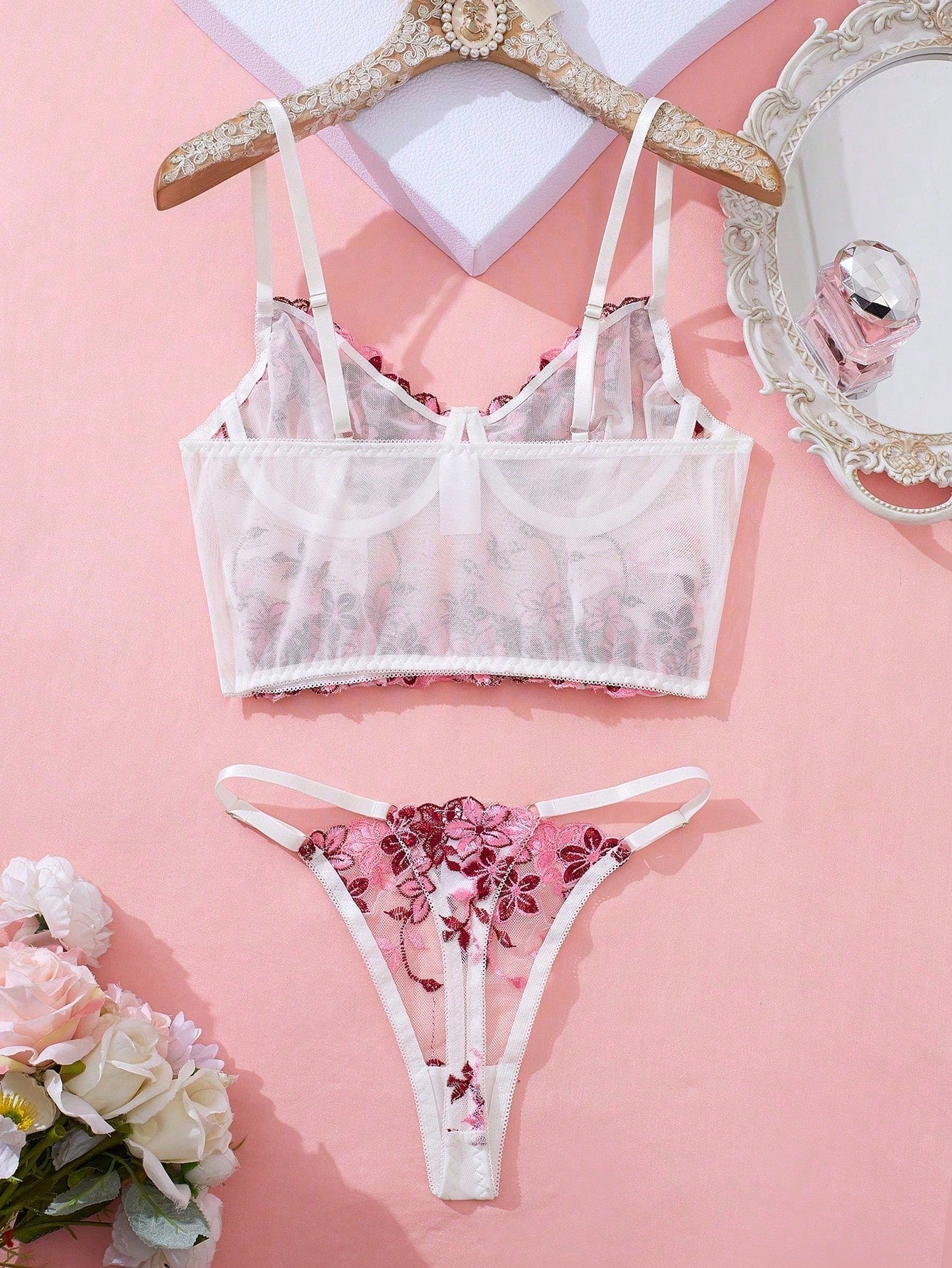 Women’s 2pcs Embroidered Camisole Top And Matching Piece