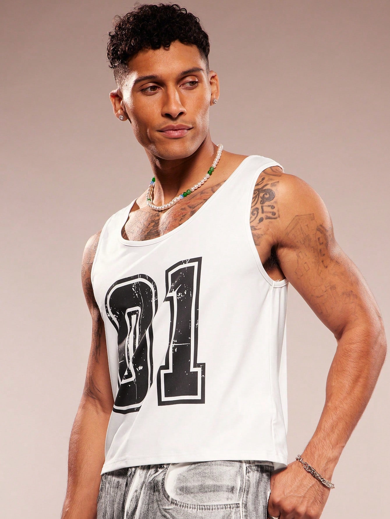 Rhinestone Lip Mesh Sheer Camisole