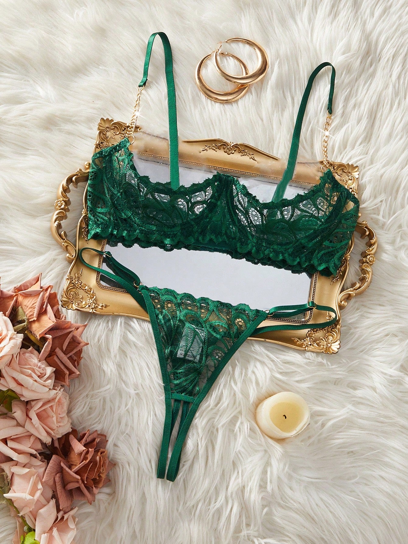 Women’s Chain Accent Top And Bottom Set