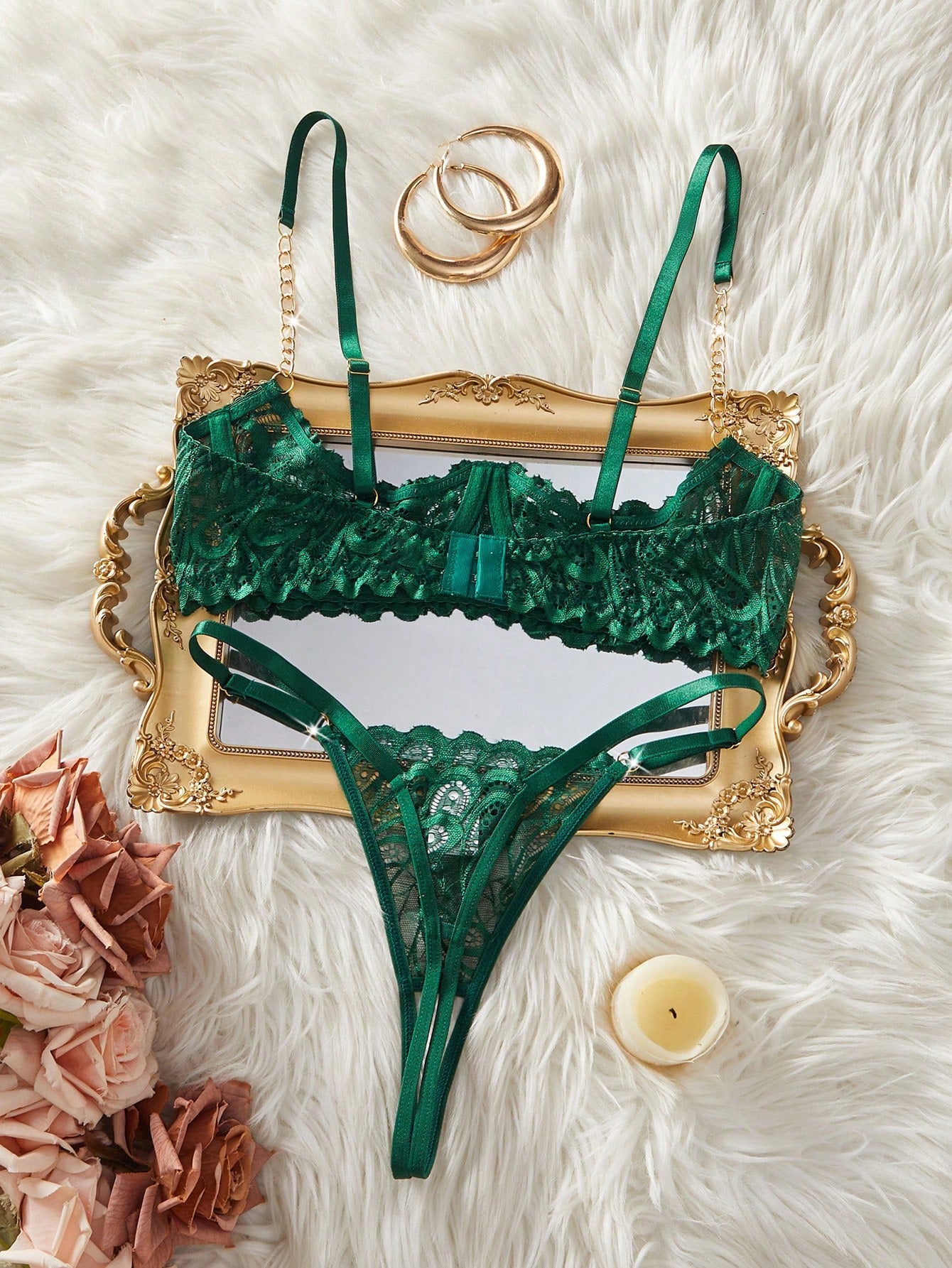 Women’s Chain Accent Top And Bottom Set