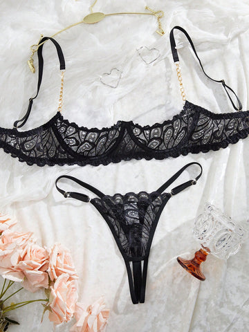 Women’s Chain Accent Top And Bottom Set