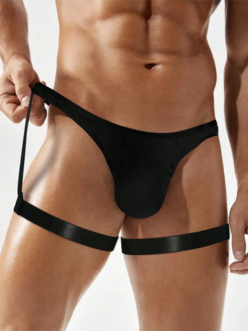Men’s Casual Shorts In Black With Leg Loop Detail