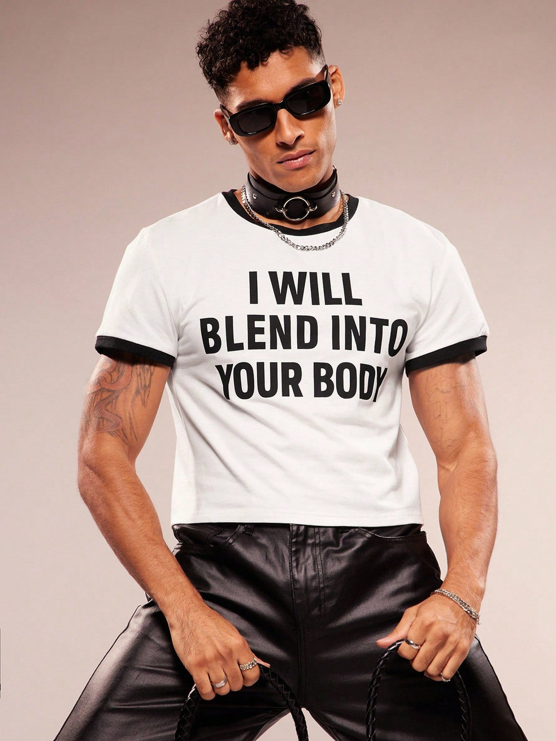 Men's Slogan Print Round Neck Short Sleeve Casual T-Shirt