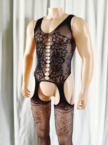 Men’s Lightweight One Piece Outfit With Sheer Fabric Design