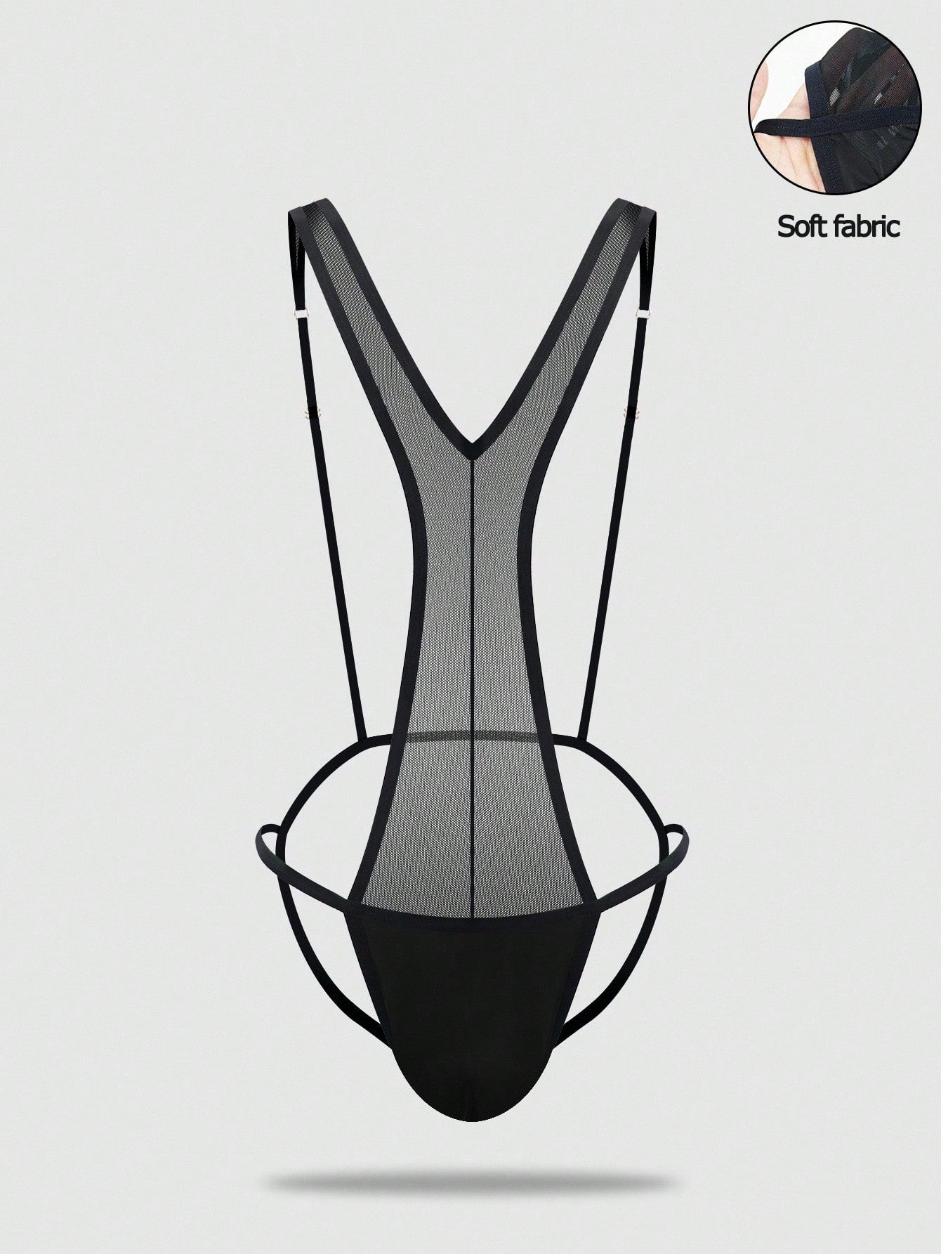 Men’s Sheer Mesh One Piece Bodysuit Lightweight Fit