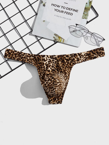Men's Leopard Print Casual Shorts With Soft Breathable Stretch Fabric