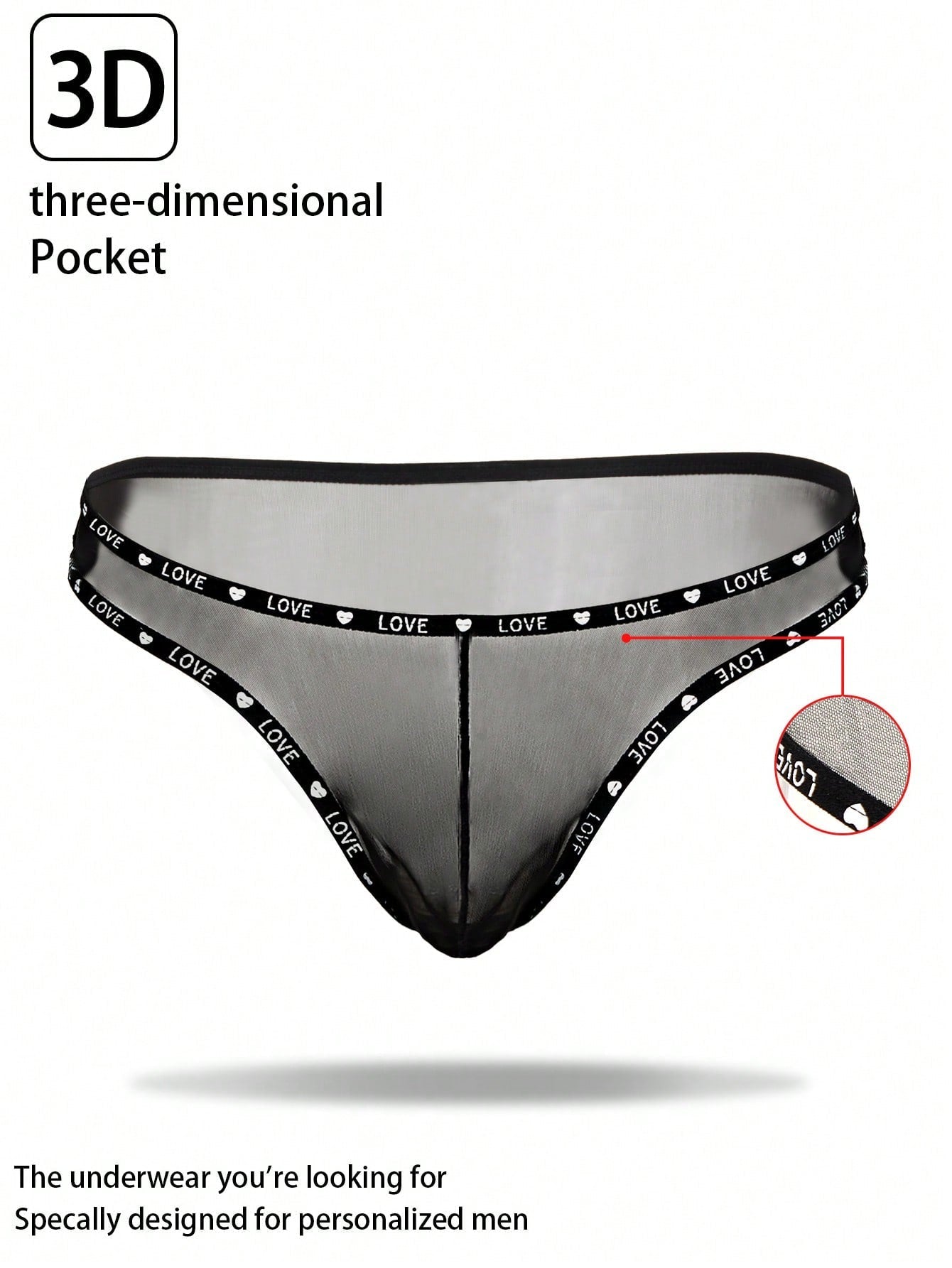 Men's Love Print Casual Shorts With Soft Breathable Stretch Fabric