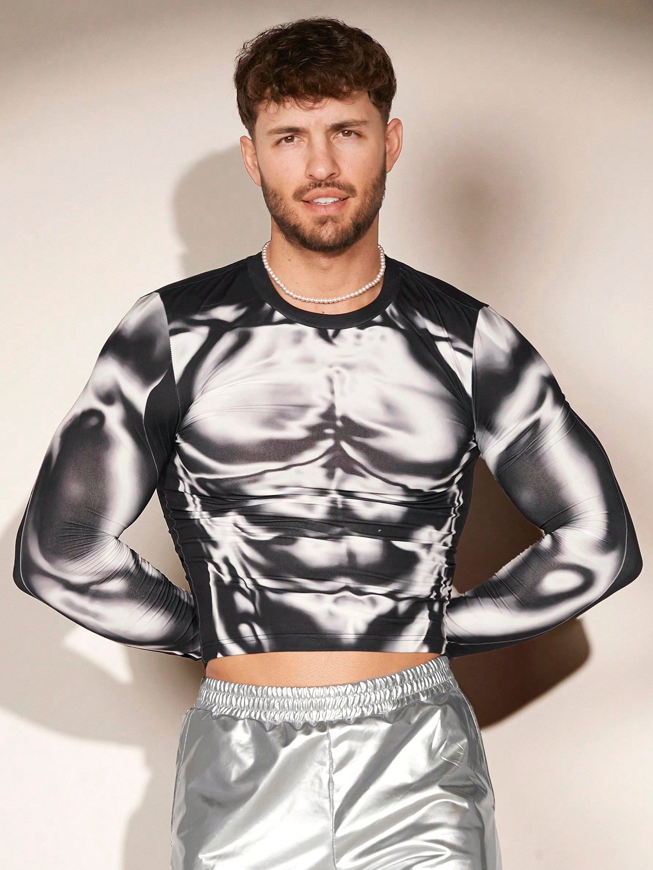 Men's Body Heat Map Print Long Sleeve T-Shirt