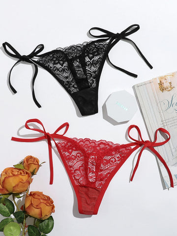 Women’s Floral Pattern Tie Side Apparel Set 2pcs
