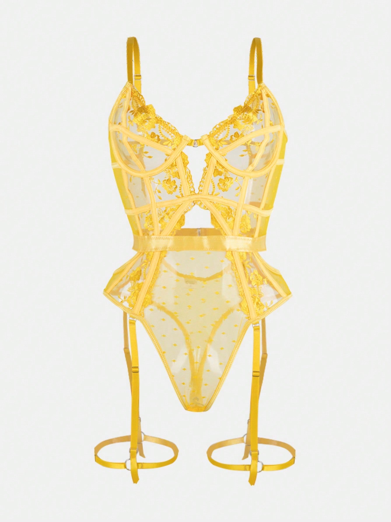 Women Embroidered Fabric One-Piece Teddy Bodysuit With Soft Texture And Simple Structure, Lightweight Material Construction, Flexible Fit, Suitable For General Wear And Styling Use