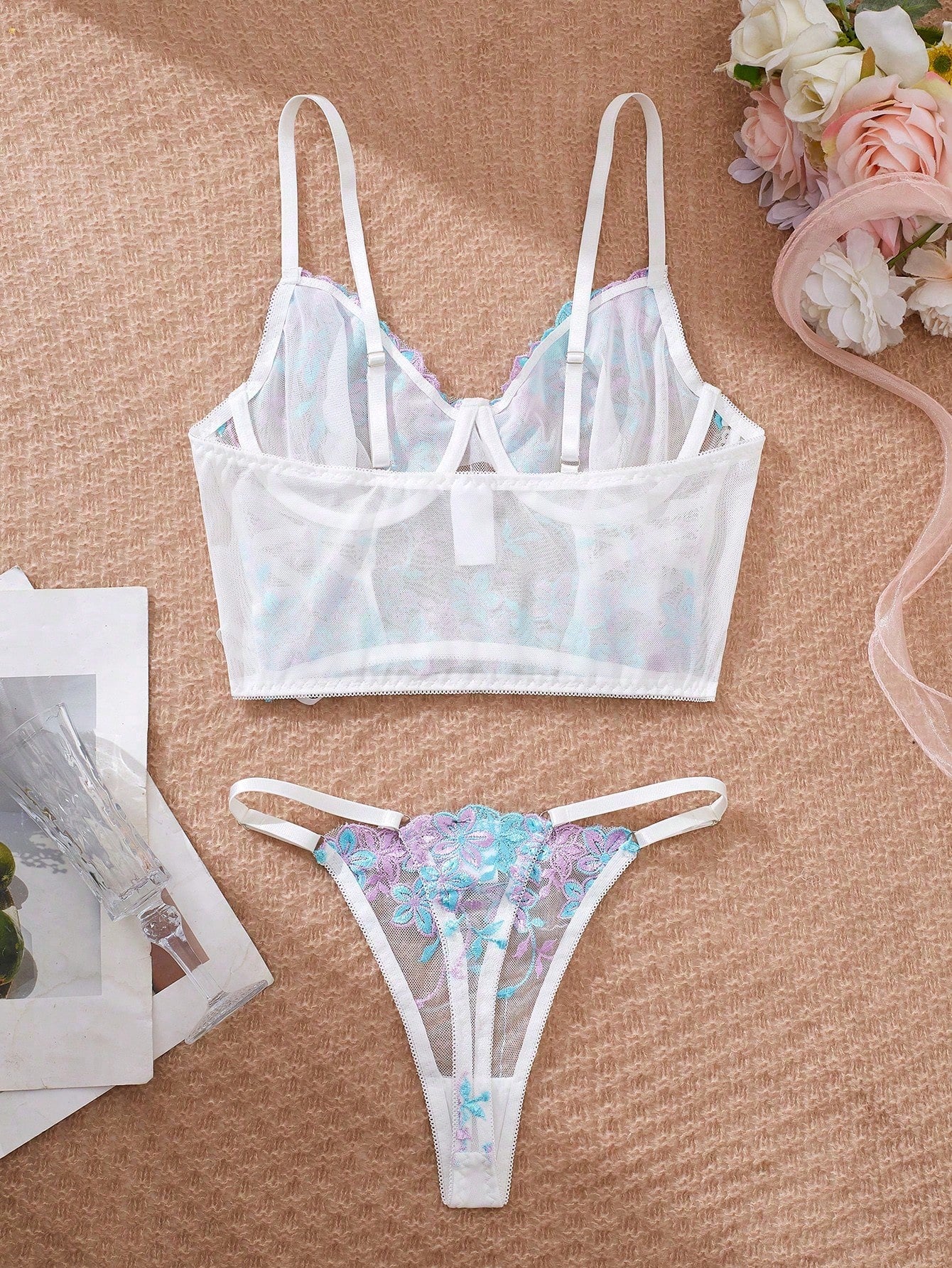 Women’s 2pcs Embroidered Camisole Top And Matching Piece
