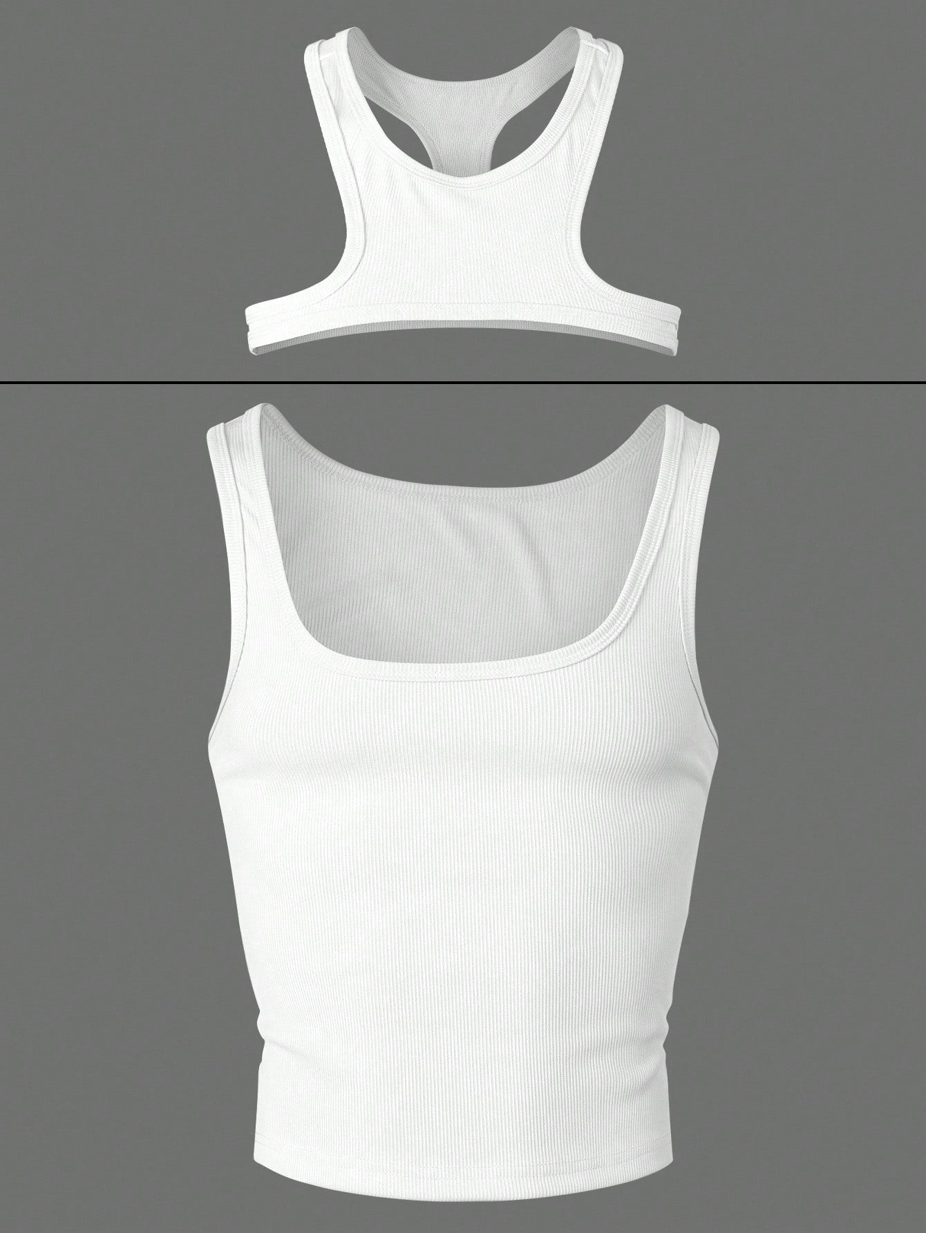 Men's Solid Color Cutout Round Neck Slim Fit Tank Top