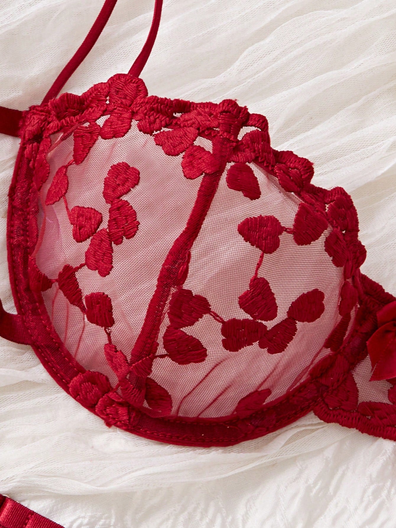 Women’s 2pcs Bow Embroidered Outfit Set