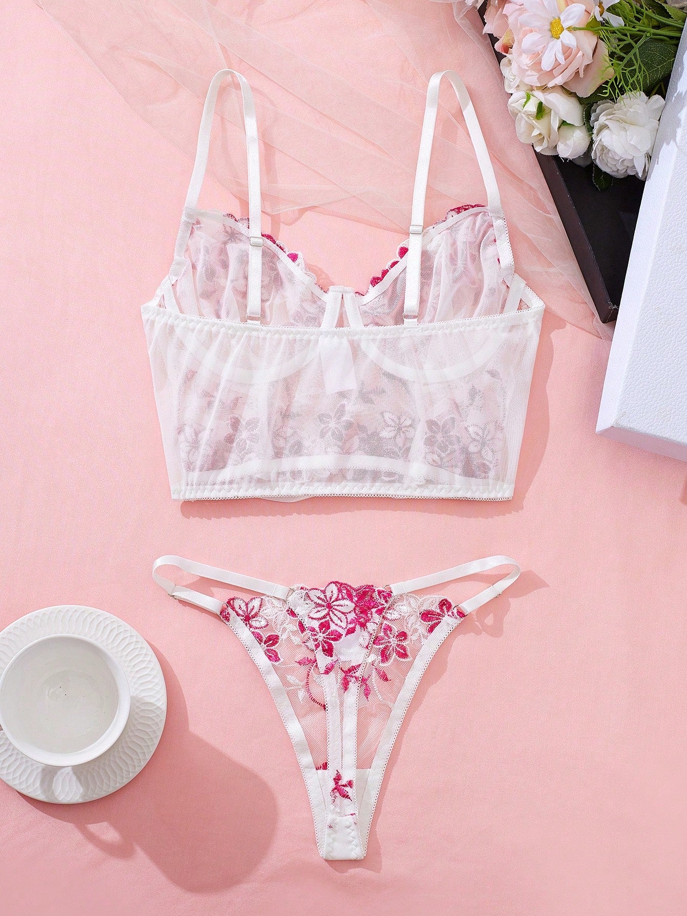 Women’s 2pcs Embroidered Camisole Top And Matching Piece