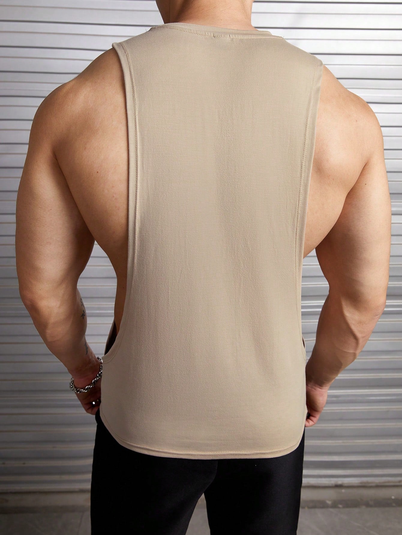 Men's Letter Patch Two-Tone Tank Top