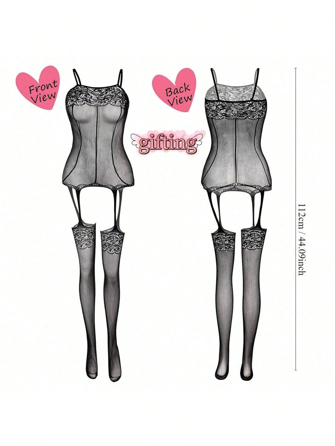 4pcs Women's Lace Stockings Lingerie Floral Fishnet Bodysuits Lingerie Nightwear For Romantic Date Wearing