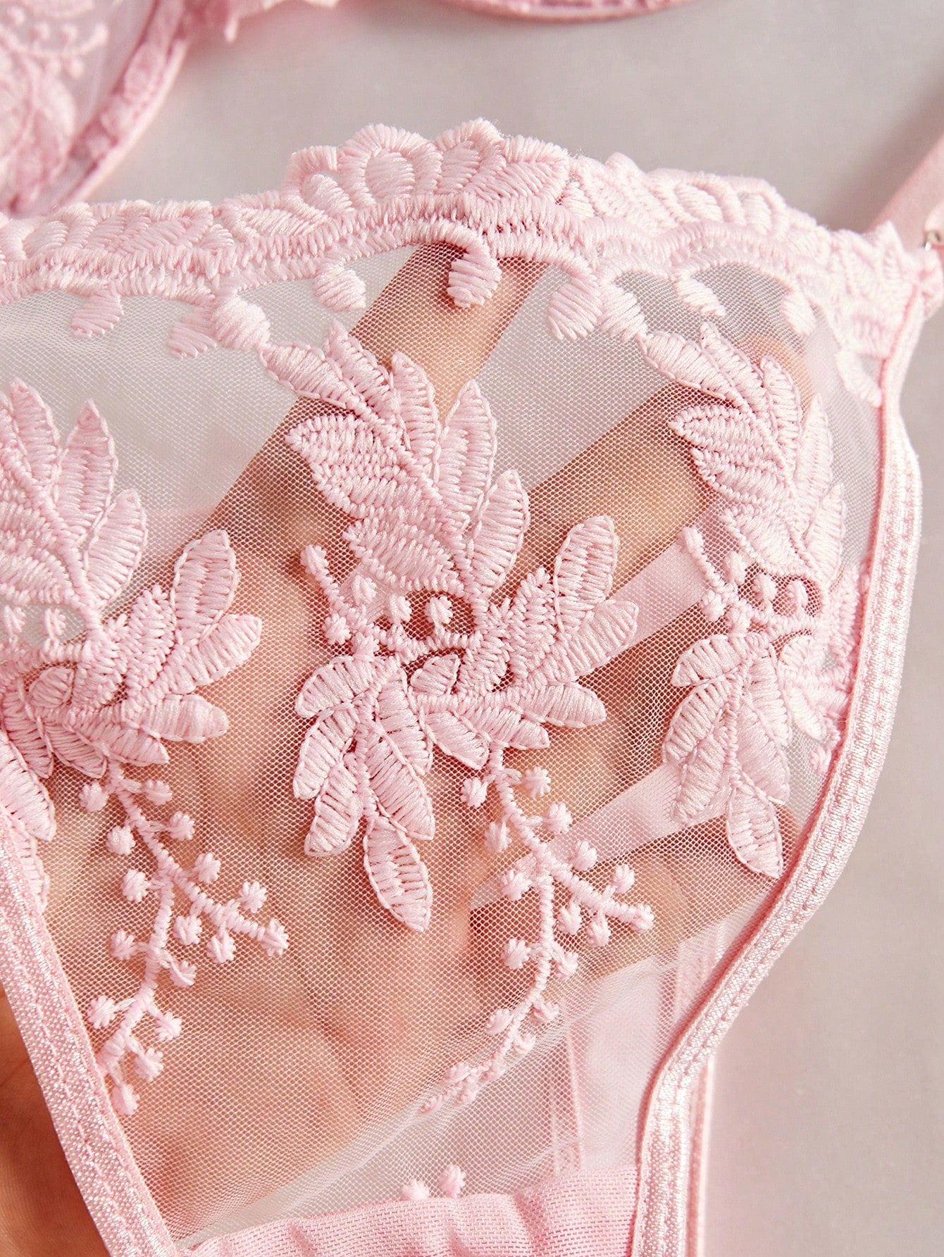 Women’s Floral Embroidered Top And Bottom Set