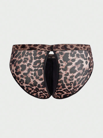 Men’s Casual Shorts Leopard Print Mesh Panel Minimal Style
