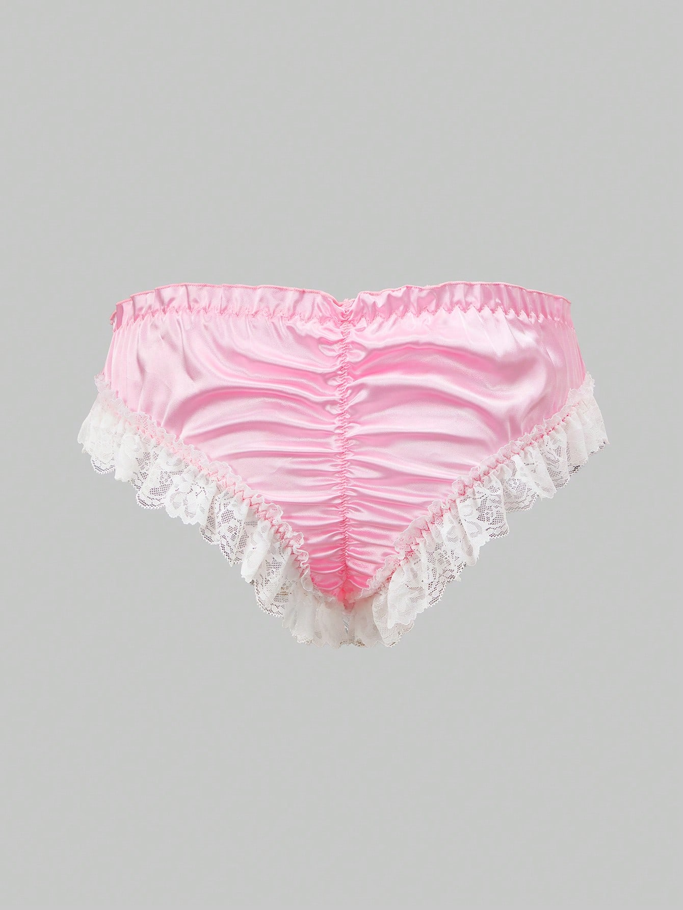 Men’s Casual Shorts With Contrast Lace Trim And Bow Detail