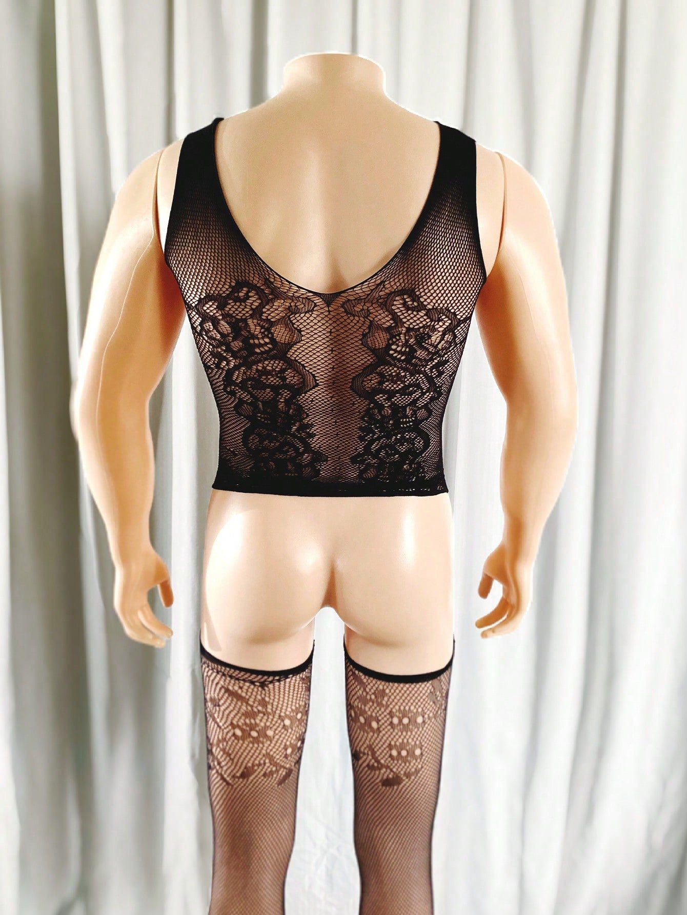 Men’s Lightweight One Piece Outfit With Sheer Fabric Design