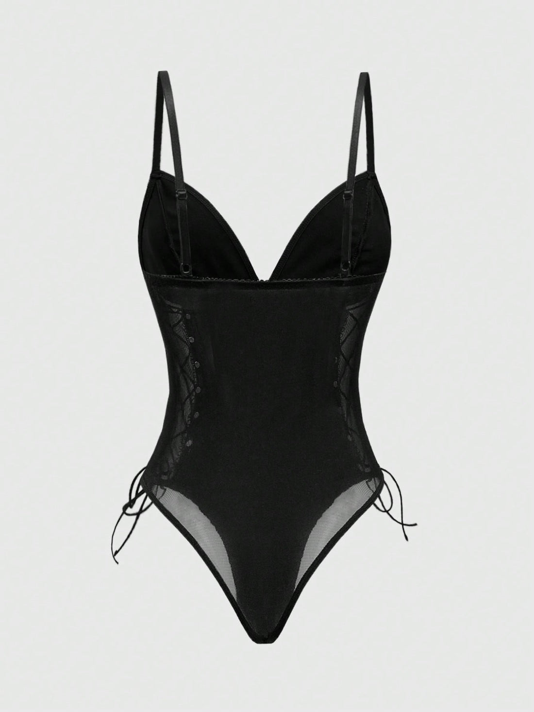Goth Cross Pendant PU Leather Sexy Bodysuit, Rave