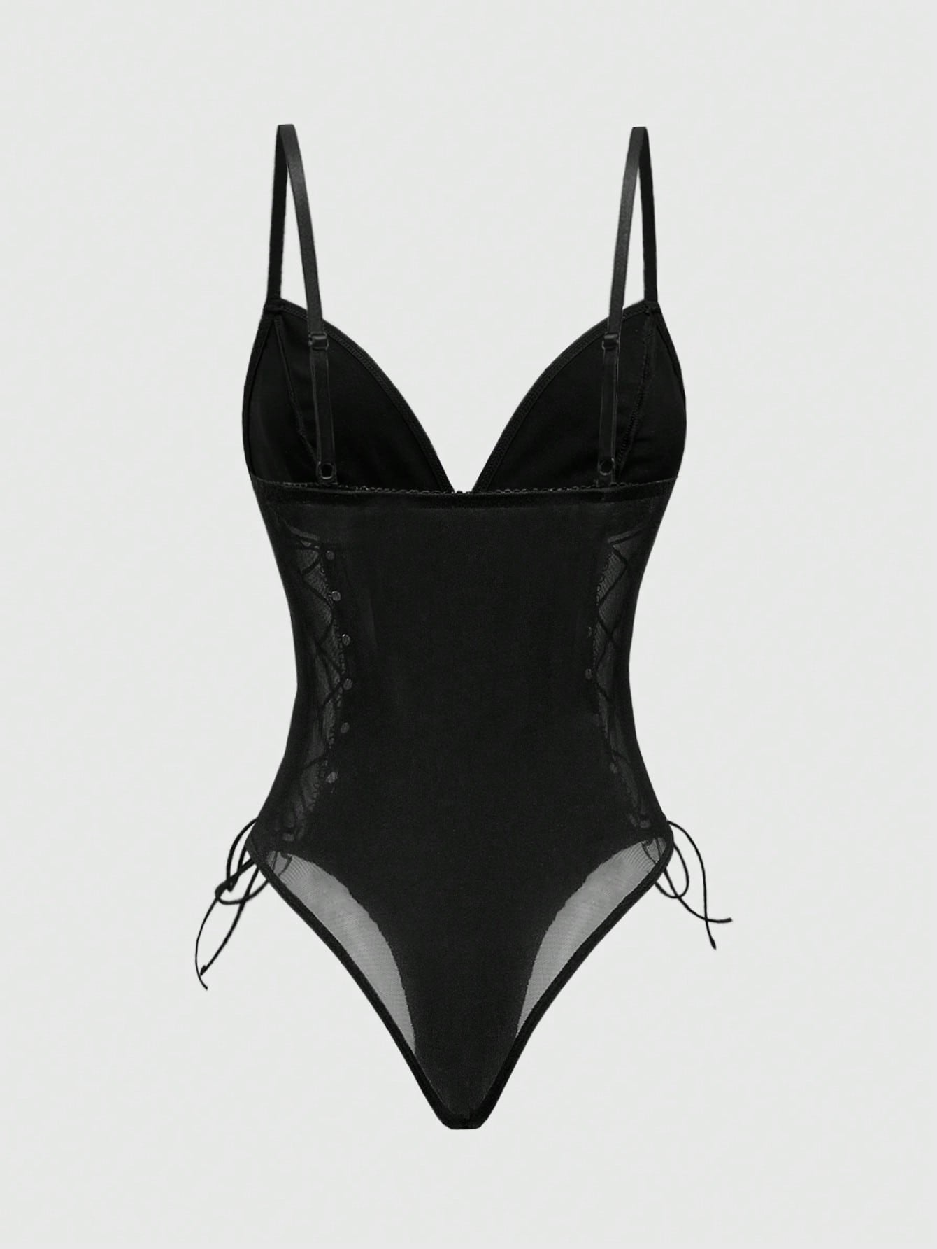 Goth Cross Pendant PU Leather Sexy Bodysuit, Rave