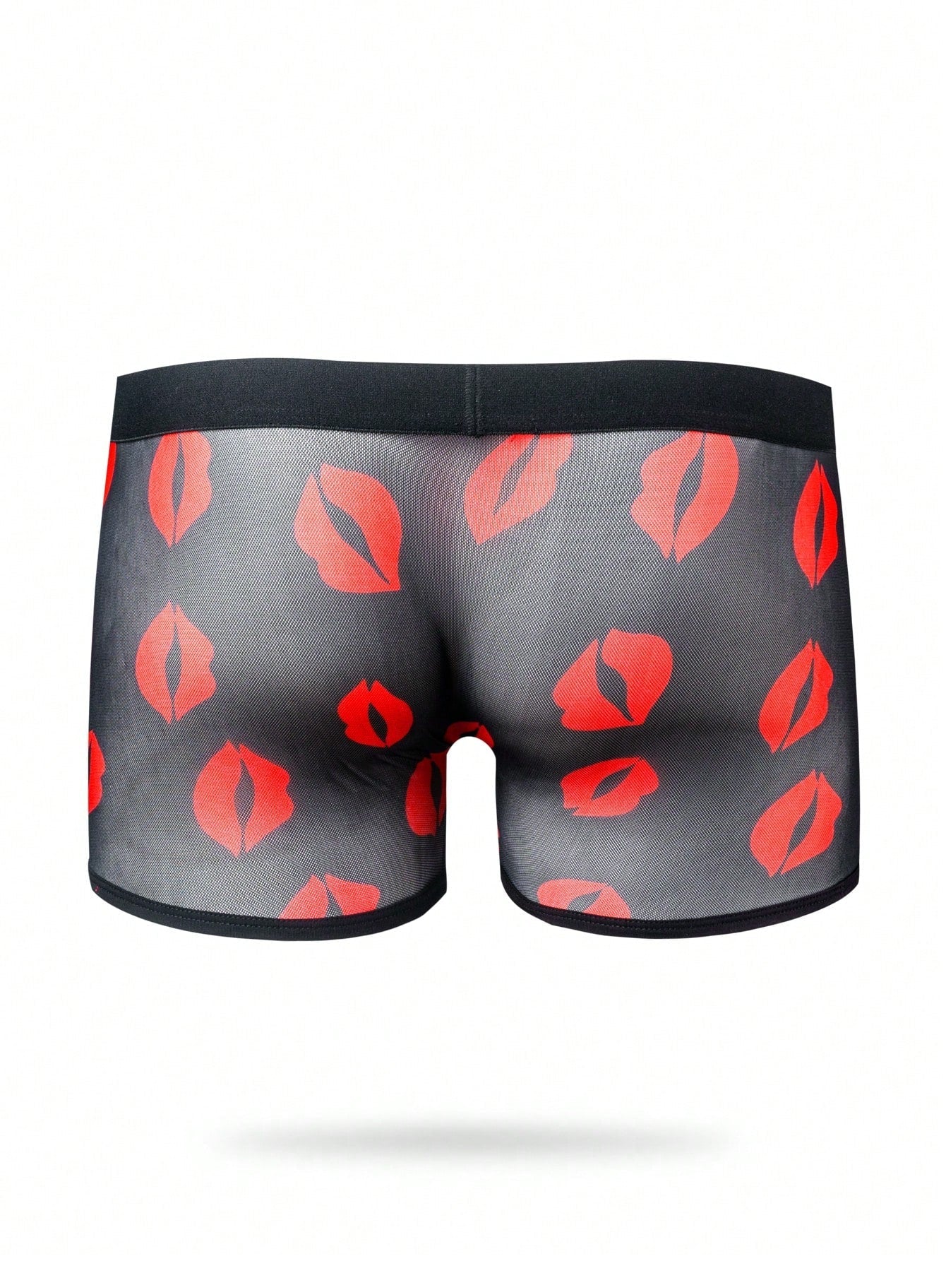 Men’s Casual Shorts With Lip Print Jacquard Waist Detail