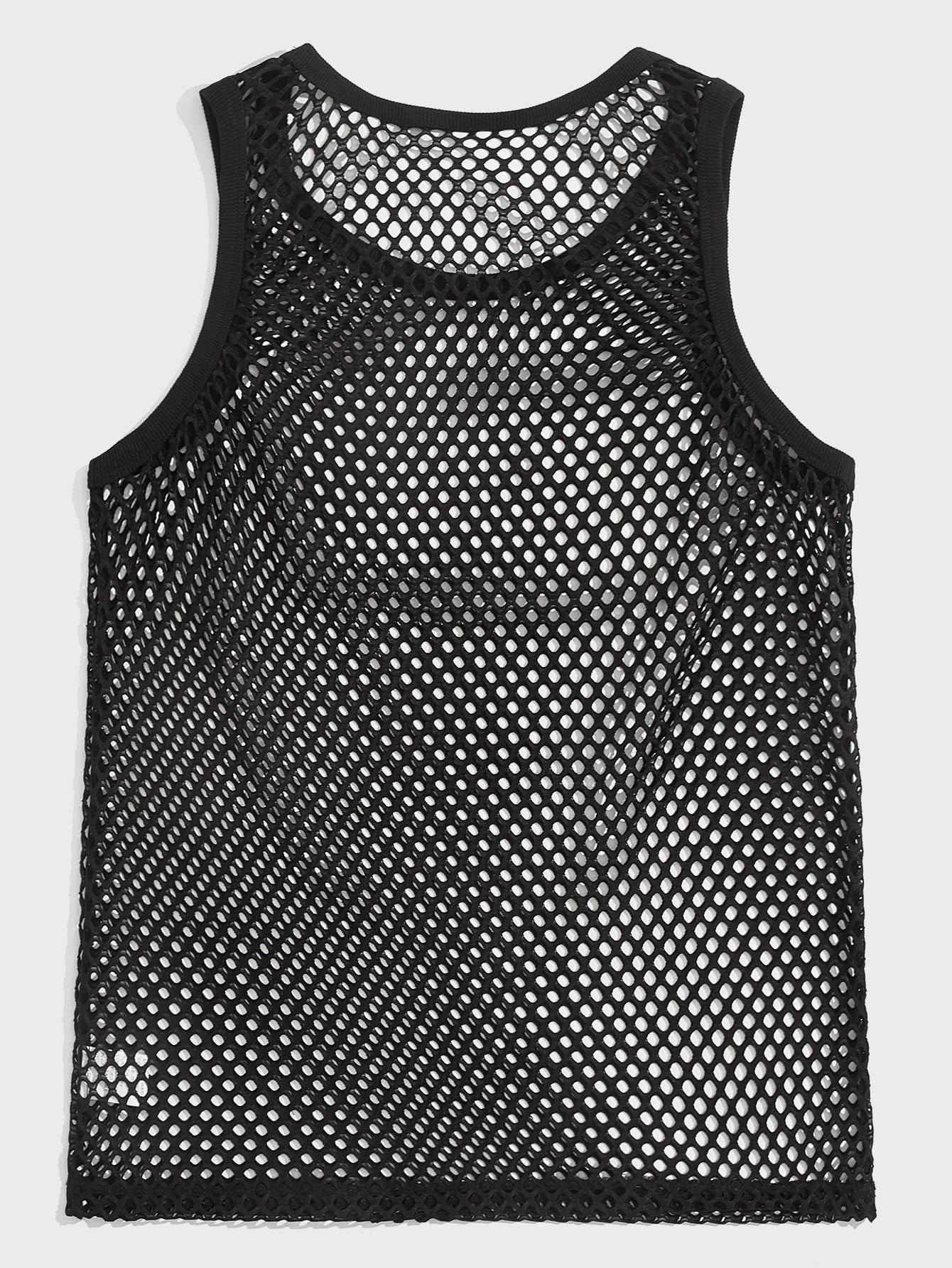 Men's Scoop Neck Sheer Sleeveless Tank Top