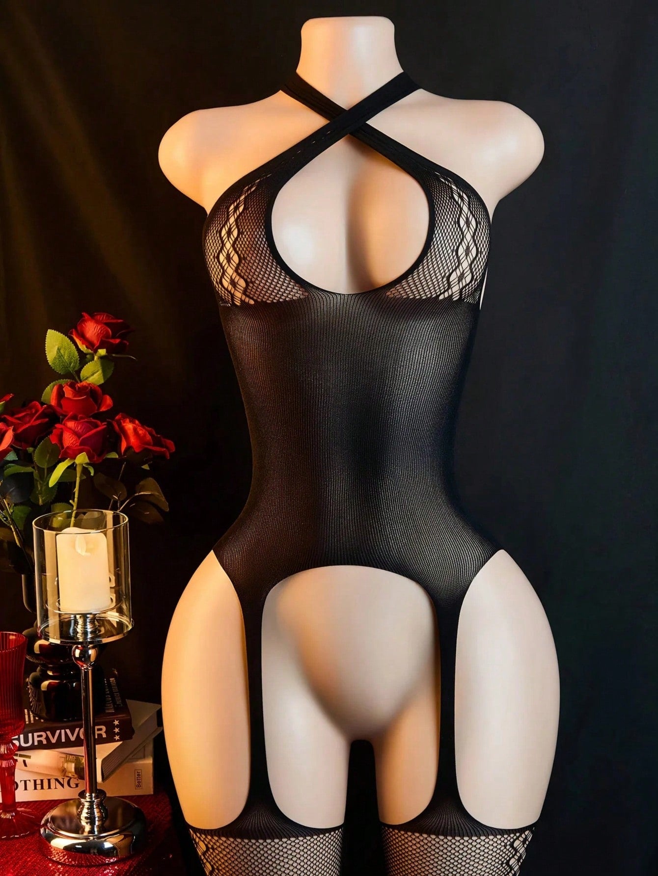 Sexy Body Suit With Short Sleeves, Women's Semi-Transparent Black Body Suit With Flower Pattern, Super Elastic Semi-Transparent Body Suit, Sexy Body Suit Underwear, Rave For Going Out