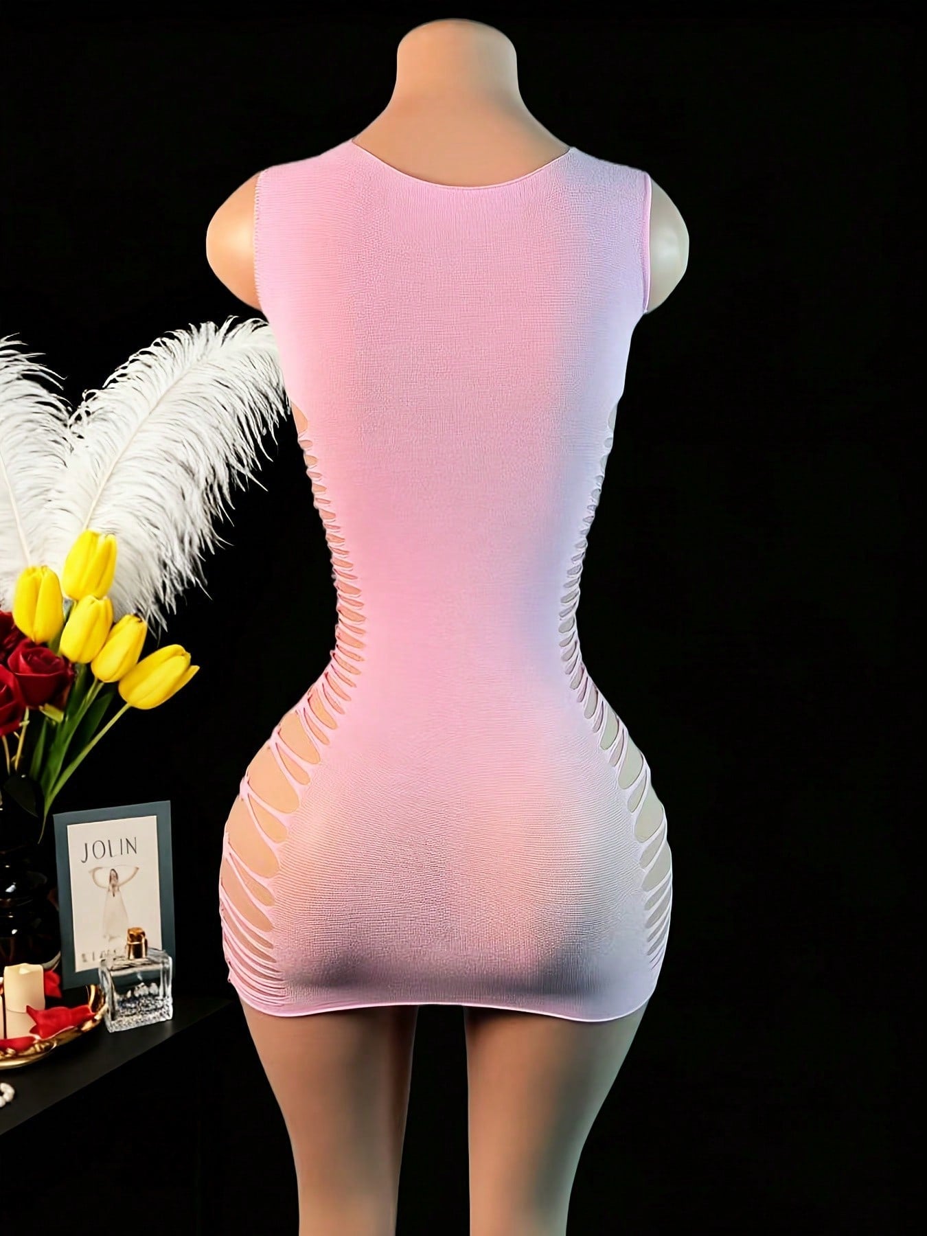 Women Plus Size Mesh Dress With Suspender Design And Lightweight Net Fabric Construction, Simple Structure, Flexible Fit, Suitable For General Wear And Styling