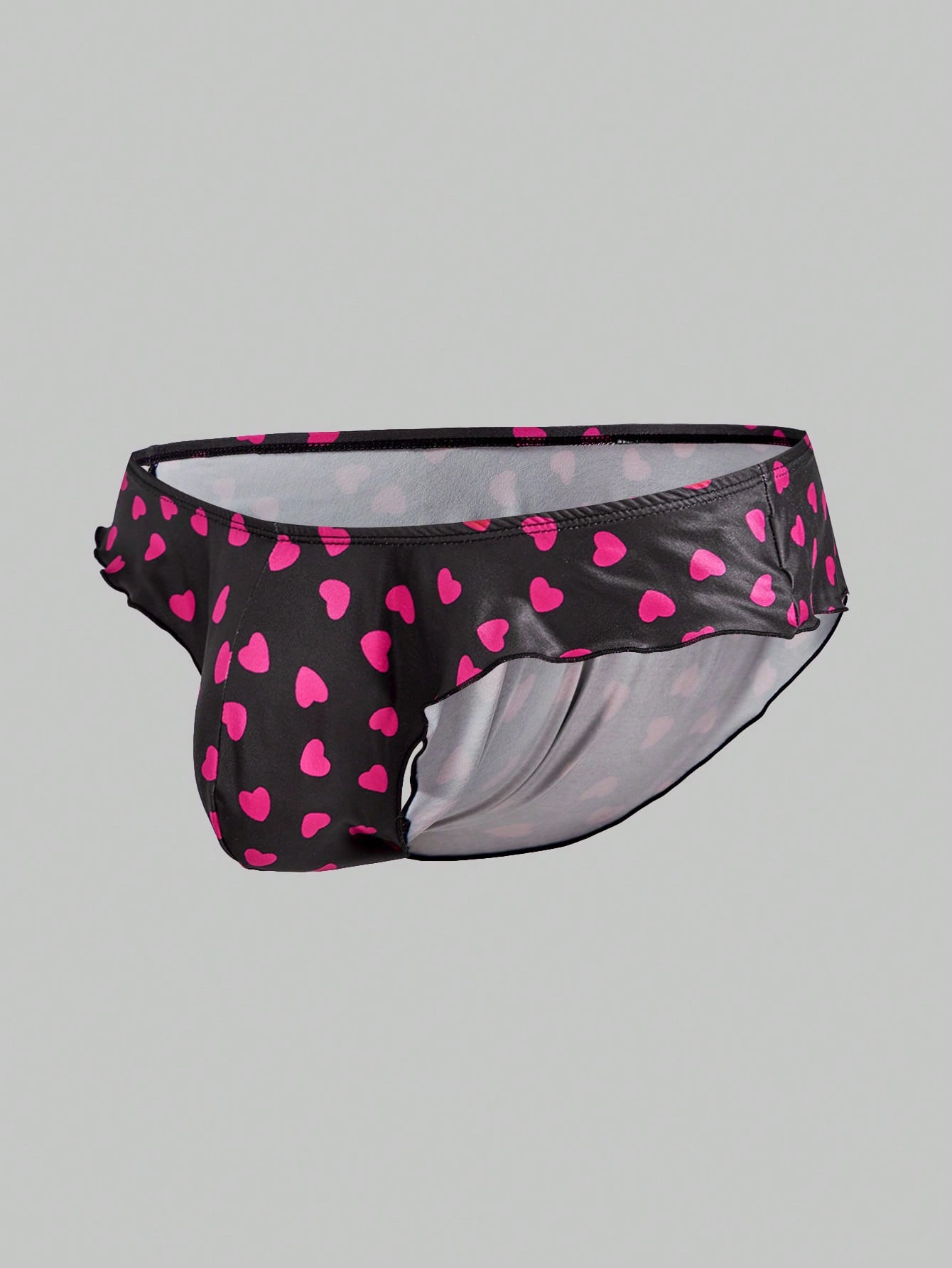 Men’s Casual Shorts With Heart Print And Trim Detail