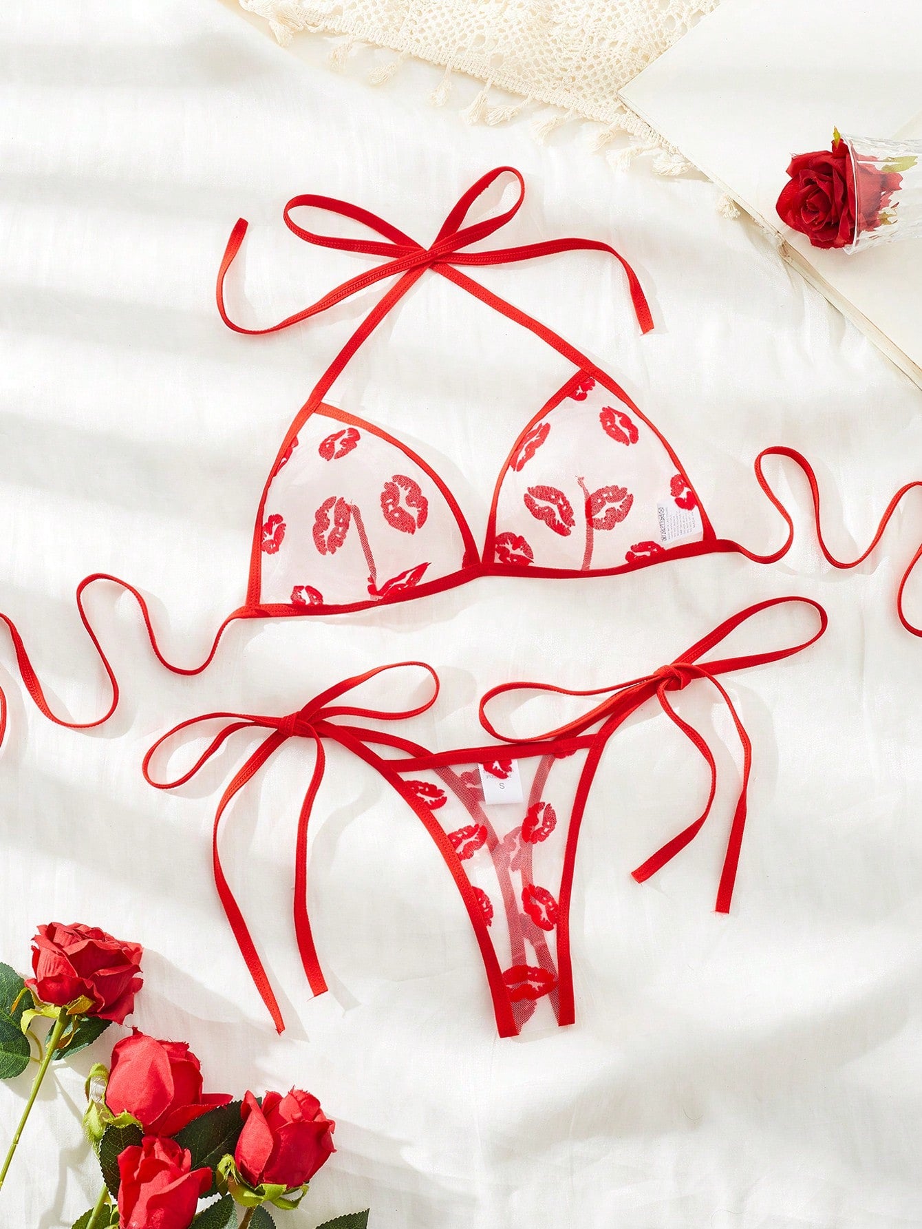Women’s Lip Print Pattern Outfit Set