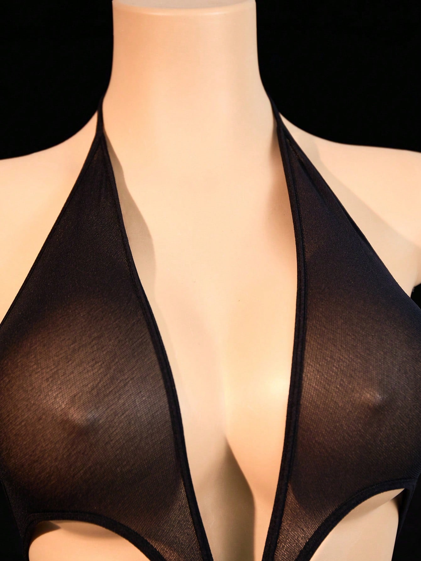 Halter Deep V Criss-Cross Hollow-Out Sexy Bodysuit
