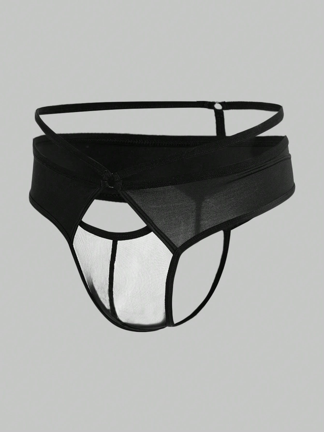 Men’s Lightweight Mesh Shorts With Patchwork Cutout Detail