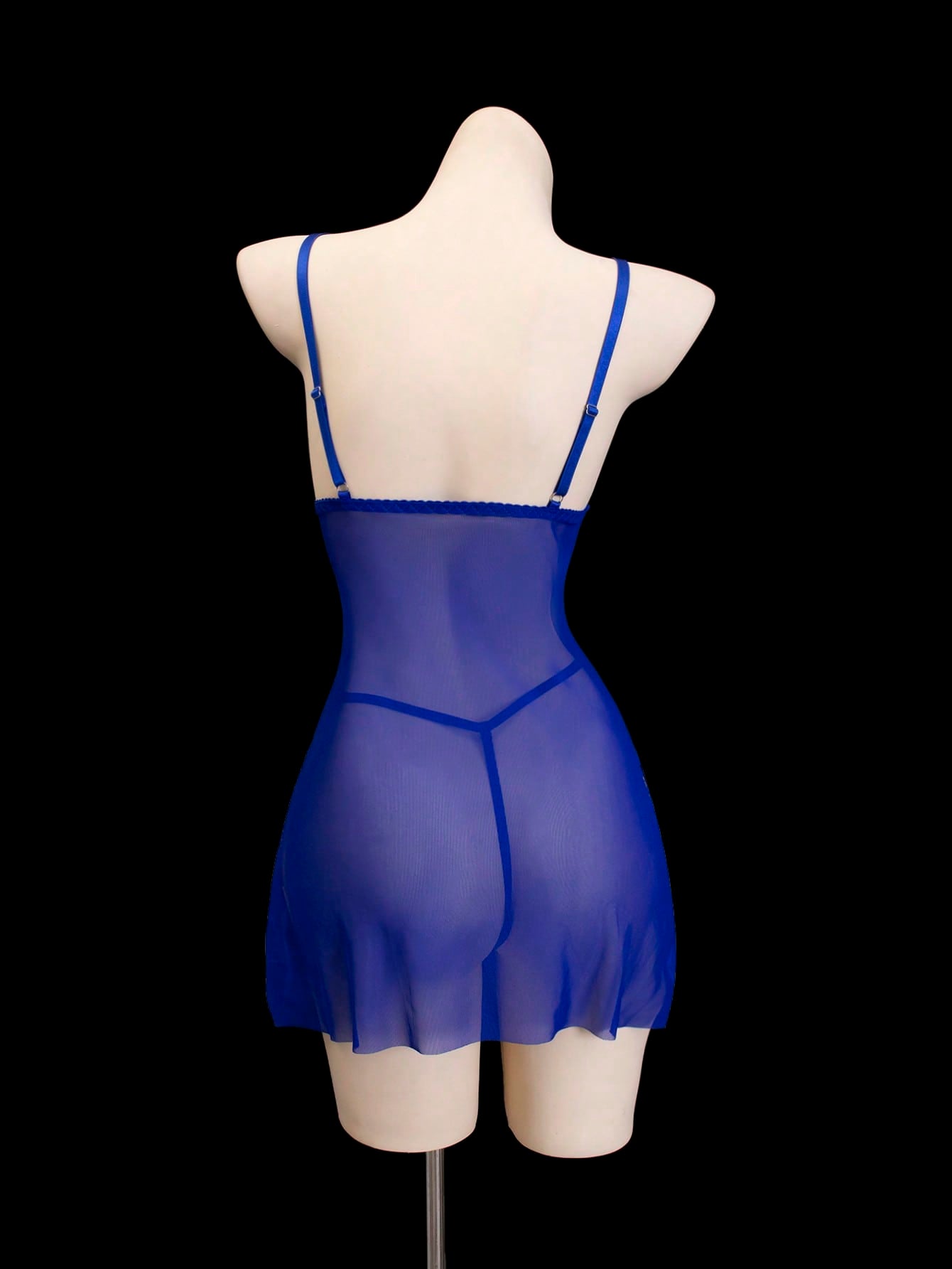2-Piece Wireless Mesh Lingerie Set with Camisole Dress