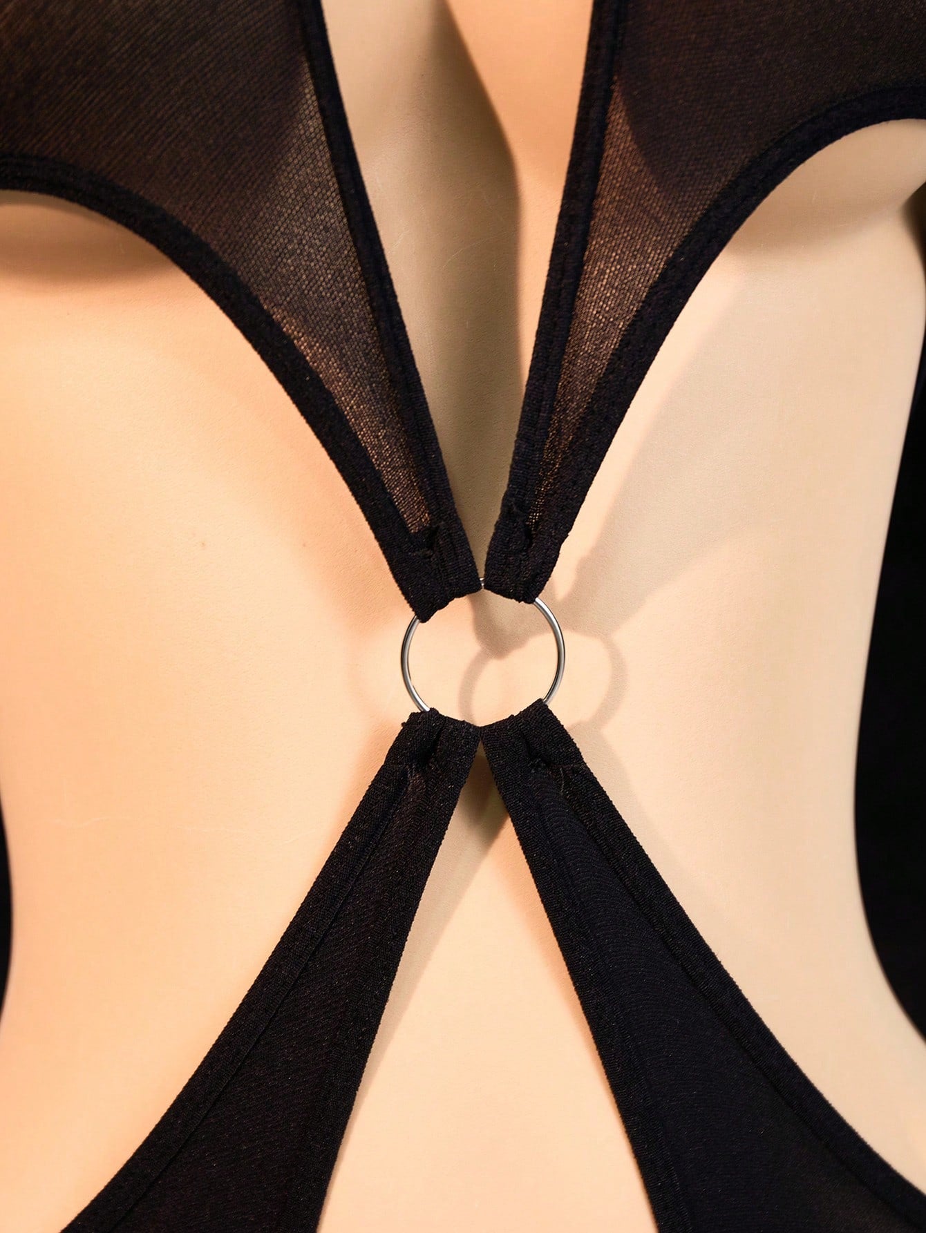 Halter Deep V Criss-Cross Hollow-Out Sexy Bodysuit