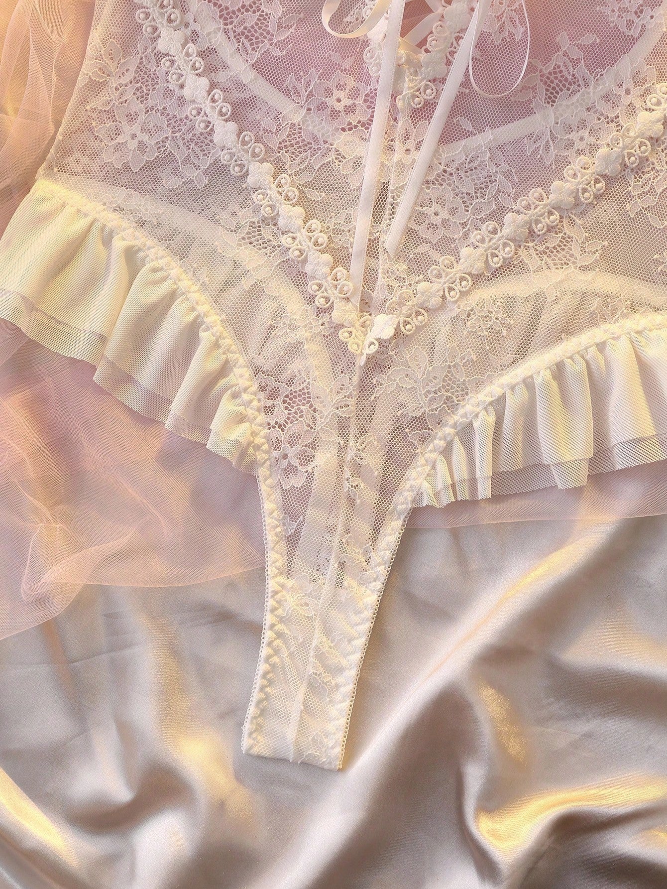 Women's Sexy Lace Bodysuit Open Back Lingerie Bridallingerie Cozy And Elegant Details