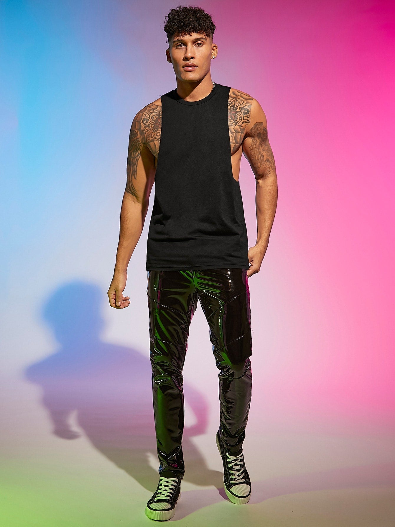 Men Solid Sleeveless Plain Tank Top