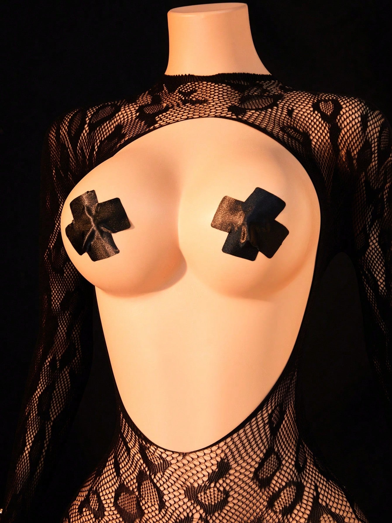 Women's Sexy Lingerie, Sexy Lingerie Fishnet Bodysuit, Crotchless Bodysuit, Leopard Hollow See-Through Long Sleeves, Hot Girl Outfit, Bikini Cover-Up, Sexy Party Role Play Costume Valentine's Day, Black Lingerie
