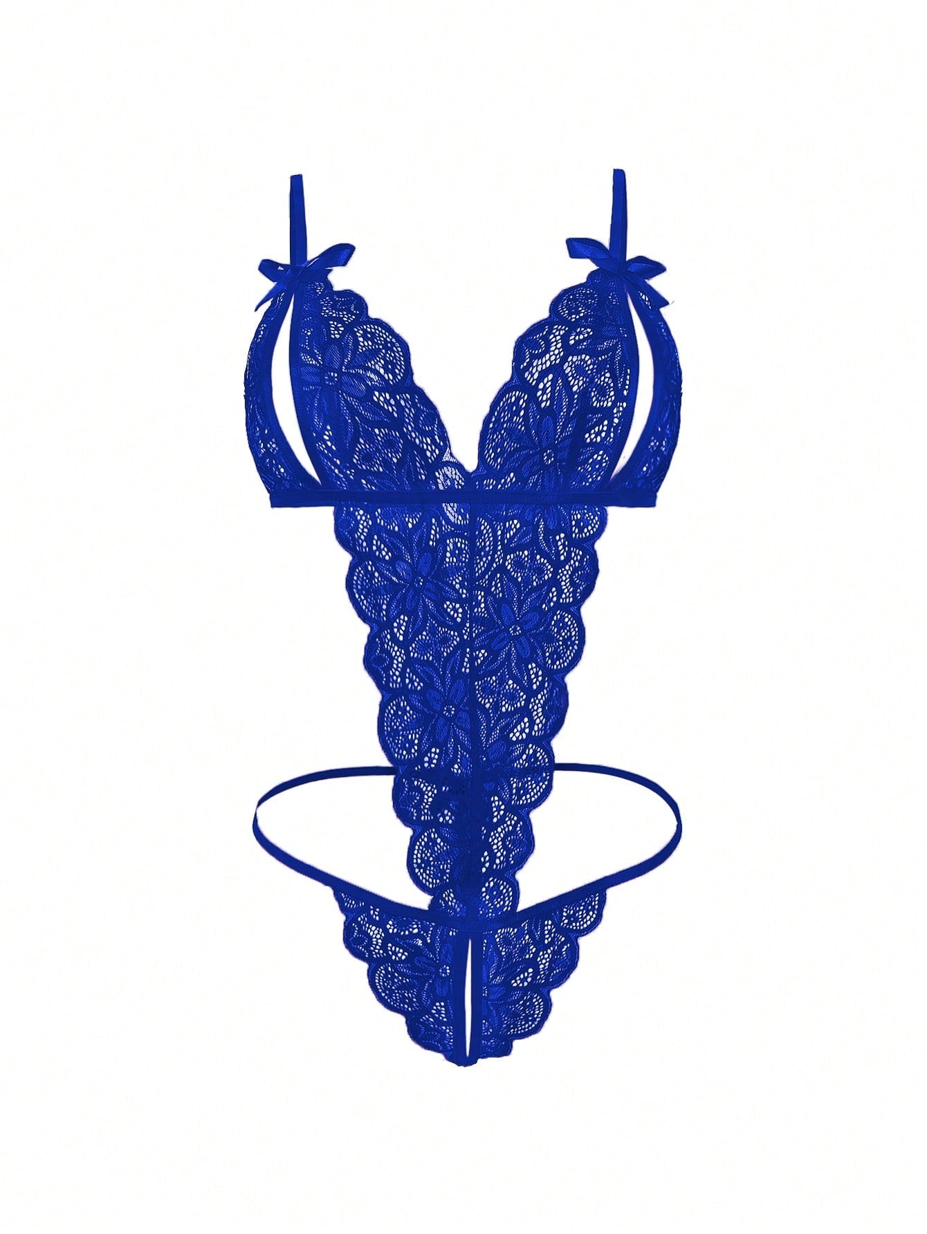 Women Floral Lace Teddy Bodysuit With Scallop Trim Detail, Lightweight Lace Fabric Construction, One-Piece Design With Clean Edges, Flexible Fit, Suitable For General Wear And Styling Use