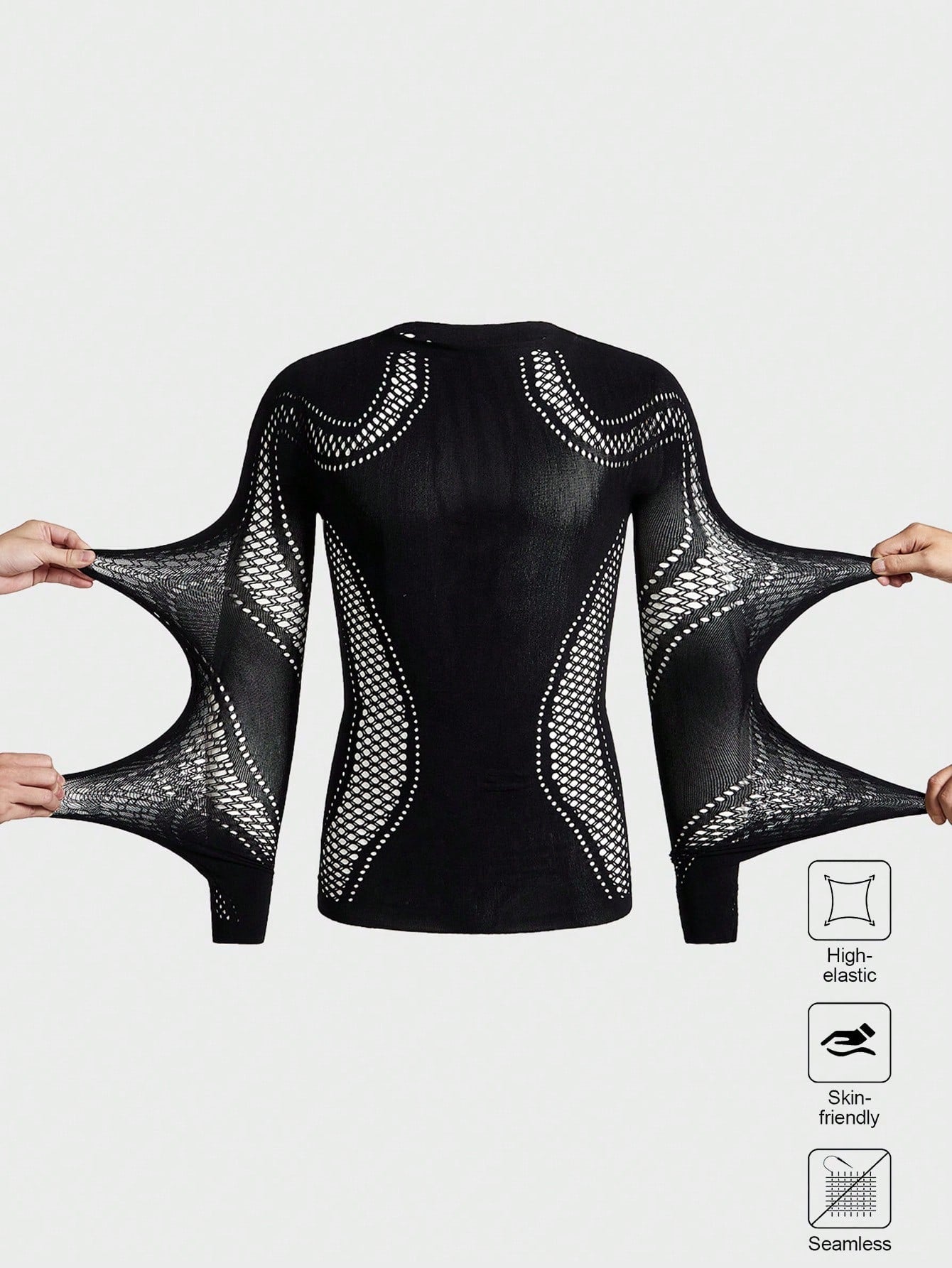 Men's Knitted Crew Neck Slim Fit Long Sleeve T-Shirt