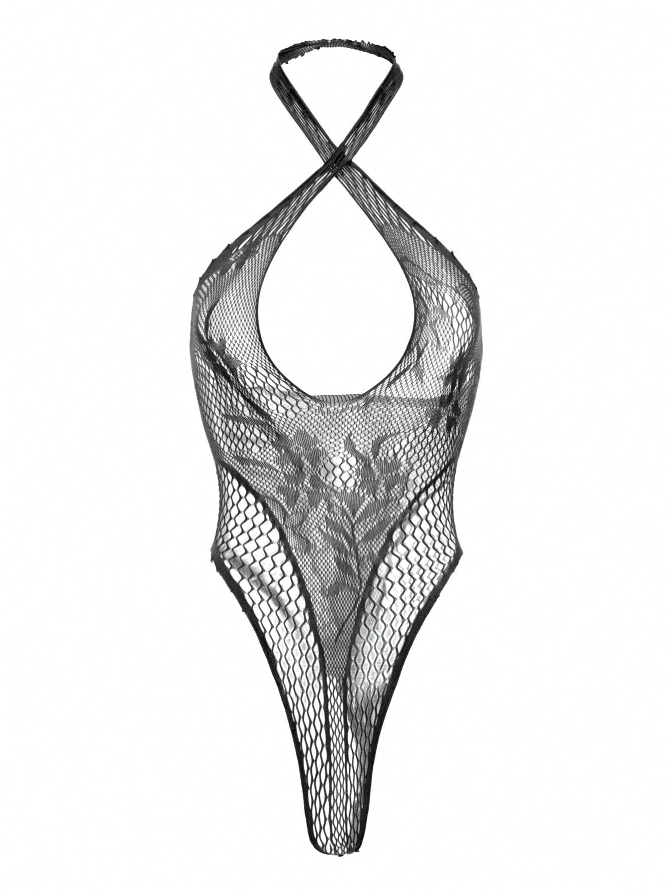Women's Sexy Fishnet Bodysuit, Sleeveless High Stretch Fishnet Bodysuit, Suitable For Beach, Seaside, Party For Going Out