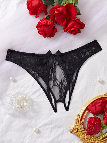 Black Decorative Trim Panties For Special Occasions